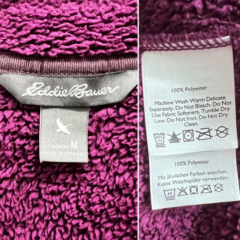 Eddie Bauer‎ Womens Fleece Jacket Medium Purple - Picture 8 of 8